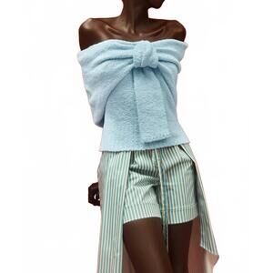 NEW HELLESSY gleam off sholder cape in sky blue